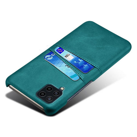KSQ Two Card Slots Design Durable PU Leather Coated PC Phone Case Phone Cover for Samsung Galaxy F22 / M22 4G / M32 4G (Global Version)
