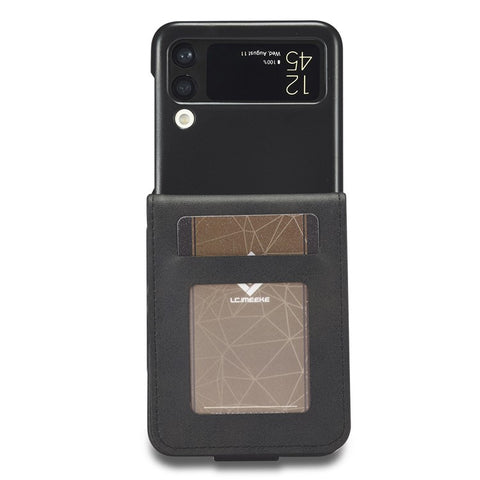 LC.IMEEKE Supporting Stand Card Slot Design Phone Cover PU Leather Folding Phone Case for Samsung Galaxy Z Flip3 5G