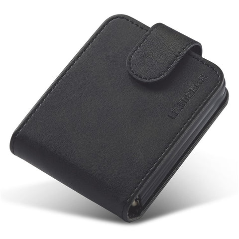 LC.IMEEKE Supporting Stand Card Slot Design Phone Cover PU Leather Folding Phone Case for Samsung Galaxy Z Flip3 5G