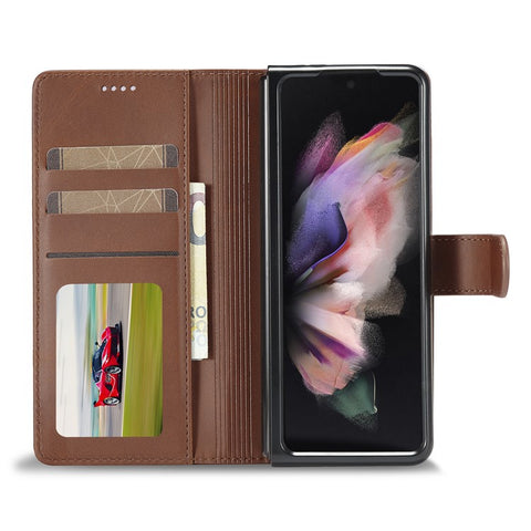 LC.IMEEKE Magnetic Clasp Stand Wallet PU Leather Folding Phone Case for Samsung Galaxy Z Fold3 5G