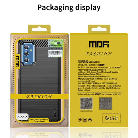 MOFI Brushed Carbon Fiber Design Case Shockproof Anti-drop Soft TPU Cover Shell for Samsung Galaxy M52 5G