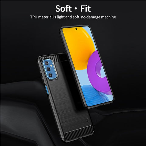 MOFI Brushed Carbon Fiber Design Case Shockproof Anti-drop Soft TPU Cover Shell for Samsung Galaxy M52 5G