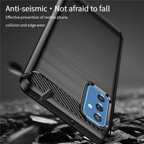 MOFI Brushed Carbon Fiber Design Case Shockproof Anti-drop Soft TPU Cover Shell for Samsung Galaxy M52 5G