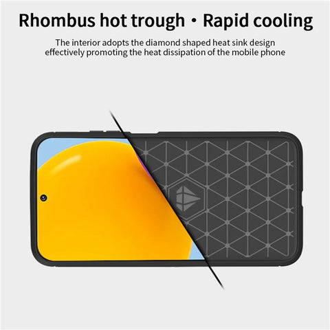 MOFI Brushed Carbon Fiber Design Case Shockproof Anti-drop Soft TPU Cover Shell for Samsung Galaxy M52 5G