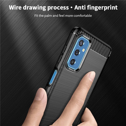 MOFI Brushed Carbon Fiber Design Case Shockproof Anti-drop Soft TPU Cover Shell for Samsung Galaxy M52 5G