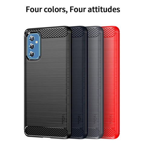 MOFI Brushed Carbon Fiber Design Case Shockproof Anti-drop Soft TPU Cover Shell for Samsung Galaxy M52 5G