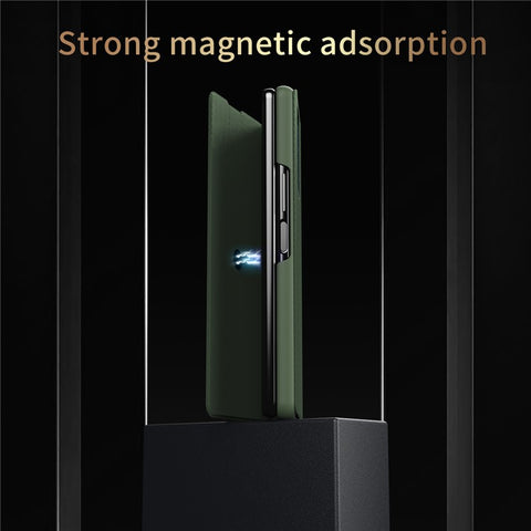 PU Leather Coated PC Case with Aramid Fiber Carbon Fiber Texture for Samsung Galaxy Z Fold2 5G