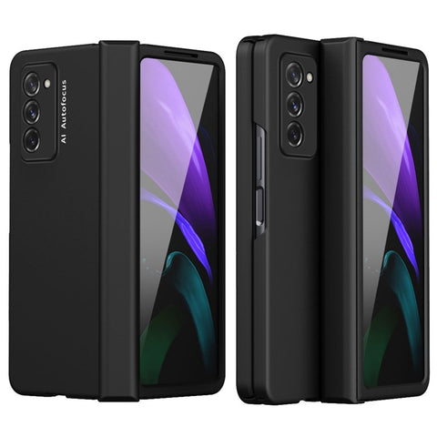 Full Protection Hinge Design Hard PC Folding Phone Case Cover with Glass Screen Protector for Samsung Galaxy Z Fold2 5G
