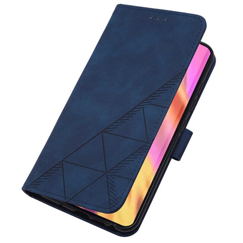 PB2-1 Series Stylish Lines Imprinting Magnetic Clasp Shock-absorption PU Leather + TPU Stand Wallet Phone Cover Case with Shoulder Strap for Samsung Galaxy S20 FE 2022/S20 FE/S20 FE 5G/S20 Lite