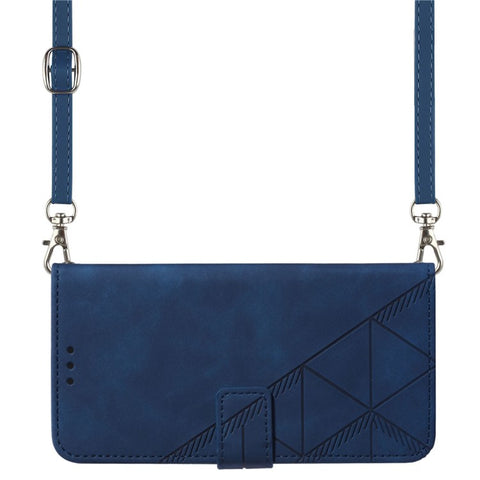 PB2-1 Series Stylish Lines Imprinting Magnetic Clasp Shock-absorption PU Leather + TPU Stand Wallet Phone Cover Case with Shoulder Strap for Samsung Galaxy S20 FE 2022/S20 FE/S20 FE 5G/S20 Lite