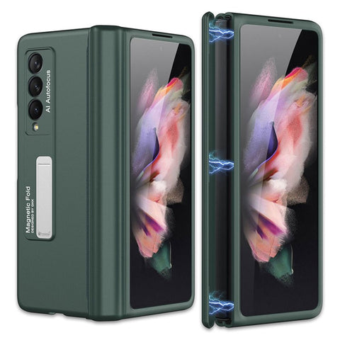 GKK Magnetic Folding Hinge All-inclusive Hard PC Phone Case Kickstand Protective Cover for Samsung Galaxy Z Fold3 5G