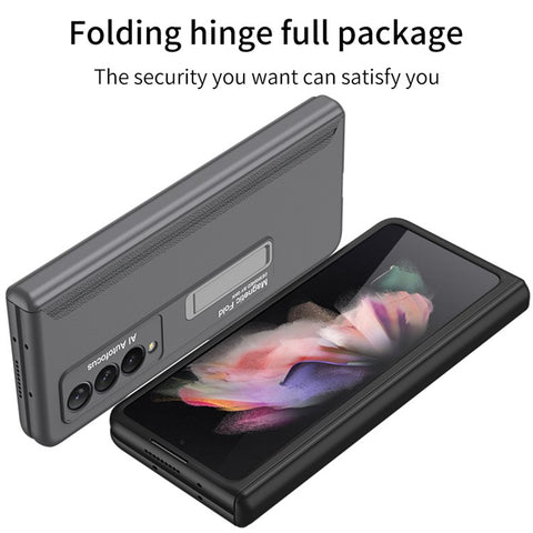 GKK Magnetic Folding Hinge All-inclusive Hard PC Phone Case Kickstand Protective Cover for Samsung Galaxy Z Fold3 5G
