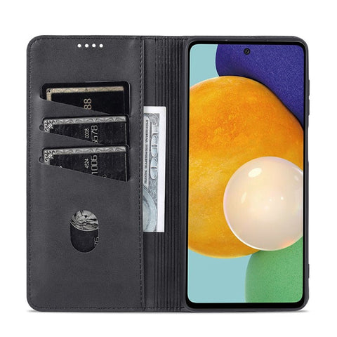 AZNS Magnetic Absorption PU Leather Flip Cover Stand Full Protection Wallet Phone Case for Samsung Galaxy M52 5G