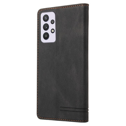 GQ.UTROBE 008 Series Stand Wallet Function RFID Blocking Anti-swiping Phone Case Skin Touch PU Leather Magnetic Auto-absorbed Cover for Samsung Galaxy A33 5G