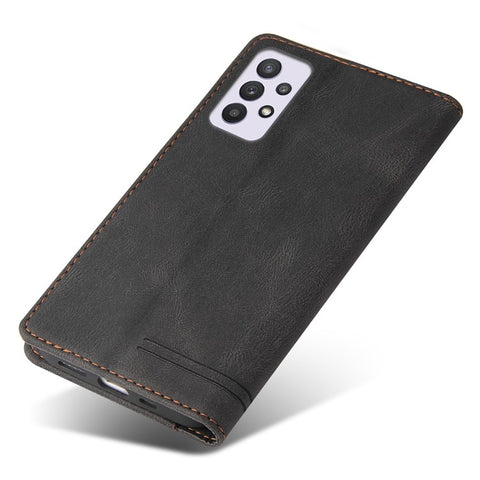 GQ.UTROBE 008 Series Stand Wallet Function RFID Blocking Anti-swiping Phone Case Skin Touch PU Leather Magnetic Auto-absorbed Cover for Samsung Galaxy A33 5G