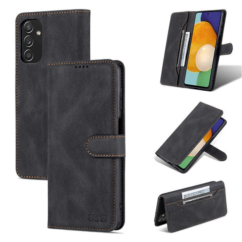 AZNS PU Leather Wallet Stand Full Protection Anti-fall Phone Case Cover for Samsung Galaxy M52 5G