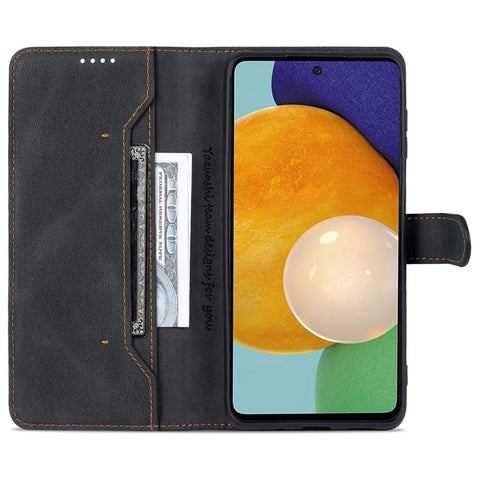 AZNS PU Leather Wallet Stand Full Protection Anti-fall Phone Case Cover for Samsung Galaxy M52 5G