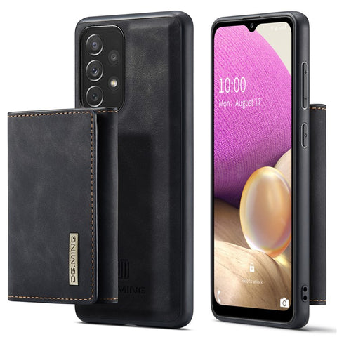 DG.MING M1 Series Phone Case PU + TPU + PC Back Cover with Magnetic Tri-Fold Wallet Kickstand for Samsung Galaxy A33 5G
