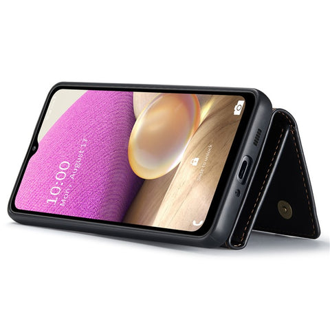 DG.MING M1 Series Phone Case PU + TPU + PC Back Cover with Magnetic Tri-Fold Wallet Kickstand for Samsung Galaxy A33 5G