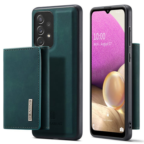 DG.MING M1 Series Phone Case PU + TPU + PC Back Cover with Magnetic Tri-Fold Wallet Kickstand for Samsung Galaxy A33 5G