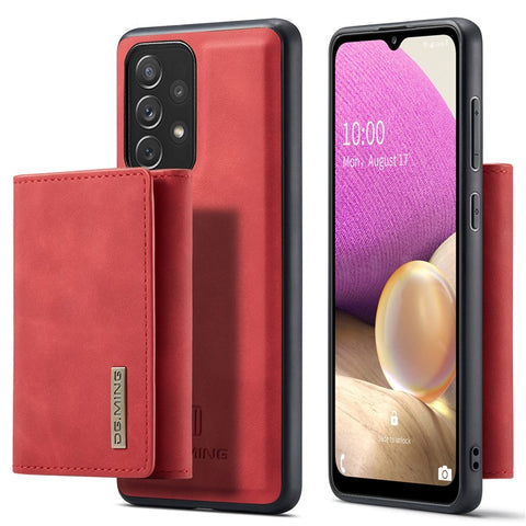 DG.MING M1 Series Phone Case PU + TPU + PC Back Cover with Magnetic Tri-Fold Wallet Kickstand for Samsung Galaxy A33 5G