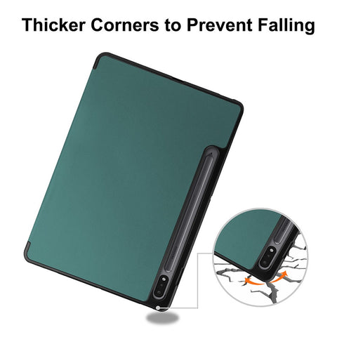 ENKAY HAT PRINCE for Samsung Galaxy Tab S8 11-inch Wi-Fi SM-X700/5G SM-X706 Pen Slot Design Auto Wake/Sleep Tri-fold Stand PU Leather + TPU Tablet Case Shell