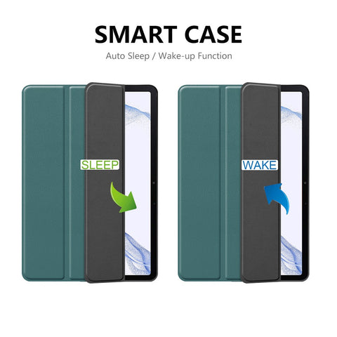 ENKAY HAT PRINCE for Samsung Galaxy Tab S8 11-inch Wi-Fi SM-X700/5G SM-X706 Pen Slot Design Auto Wake/Sleep Tri-fold Stand PU Leather + TPU Tablet Case Shell