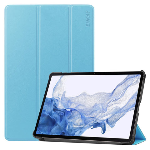 ENKAY HAT PRINCE for Samsung Galaxy Tab S8 11-inch Wi-Fi SM-X700/SM-X706 Scratch-resistant Auto Wake/Sleep Function Tri-fold Stand PU Leather + PC Tablet Case Cover