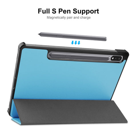 ENKAY HAT PRINCE for Samsung Galaxy Tab S8 11-inch Wi-Fi SM-X700/SM-X706 Scratch-resistant Auto Wake/Sleep Function Tri-fold Stand PU Leather + PC Tablet Case Cover