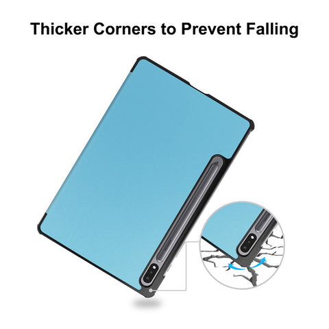 ENKAY HAT PRINCE for Samsung Galaxy Tab S8 11-inch Wi-Fi SM-X700/SM-X706 Scratch-resistant Auto Wake/Sleep Function Tri-fold Stand PU Leather + PC Tablet Case Cover