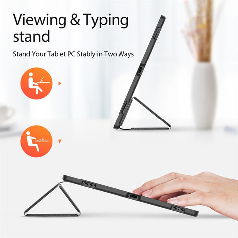 DUX DUCIS DOMO Series Trifold Stand Cover for Samsung Galaxy Tab S8 Ultra, Auto Sleep/Wake PU Leather Anti-scratch Case with Pencil Holder
