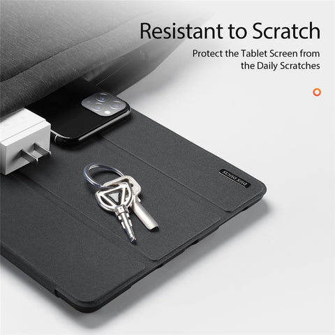 DUX DUCIS DOMO Series Trifold Stand Cover for Samsung Galaxy Tab S8 Ultra, Auto Sleep/Wake PU Leather Anti-scratch Case with Pencil Holder