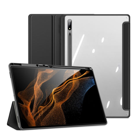 DUX DUCIS TOBY Series for Samsung Galaxy Tab S8 Ultra Tri-fold Stand PU Leather Well-protected Tablet Case