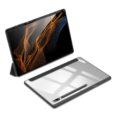 DUX DUCIS TOBY Series for Samsung Galaxy Tab S8 Ultra Tri-fold Stand PU Leather Well-protected Tablet Case