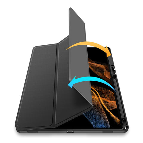 DUX DUCIS TOBY Series for Samsung Galaxy Tab S8 Ultra Tri-fold Stand PU Leather Well-protected Tablet Case