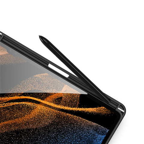 DUX DUCIS TOBY Series for Samsung Galaxy Tab S8 Ultra Tri-fold Stand PU Leather Well-protected Tablet Case