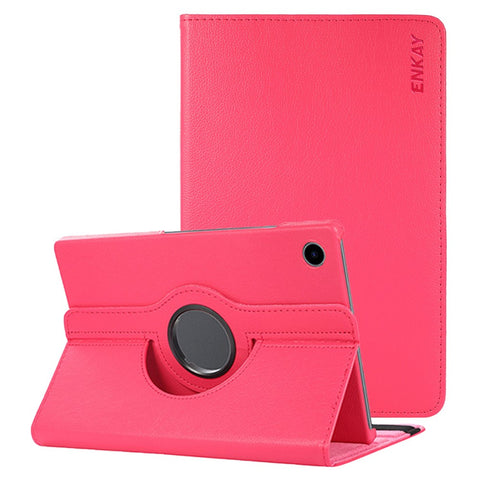 ENKAY HAT PRINCE For Samsung Galaxy Tab A8 10.5 (2021) / (2022) X200 / X205 360-degree Rotating Stand Design Litchi Texture Auto Wake / Sleep Premium PU Leather Tablet Case