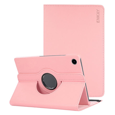ENKAY HAT PRINCE For Samsung Galaxy Tab A8 10.5 (2021) / (2022) X200 / X205 360-degree Rotating Stand Design Litchi Texture Auto Wake / Sleep Premium PU Leather Tablet Case