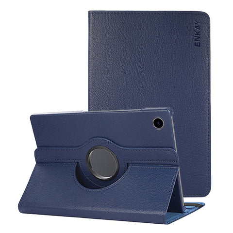 ENKAY HAT PRINCE For Samsung Galaxy Tab A8 10.5 (2021) / (2022) X200 / X205 360-degree Rotating Stand Design Litchi Texture Auto Wake / Sleep Premium PU Leather Tablet Case