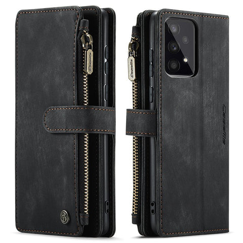 For Samsung Galaxy A33 5G Phone Cases with Strap CASEME C30 Zipper Multiple Card Holder PU Leather Cover
