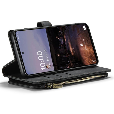 For Samsung Galaxy A33 5G Phone Cases with Strap CASEME C30 Zipper Multiple Card Holder PU Leather Cover