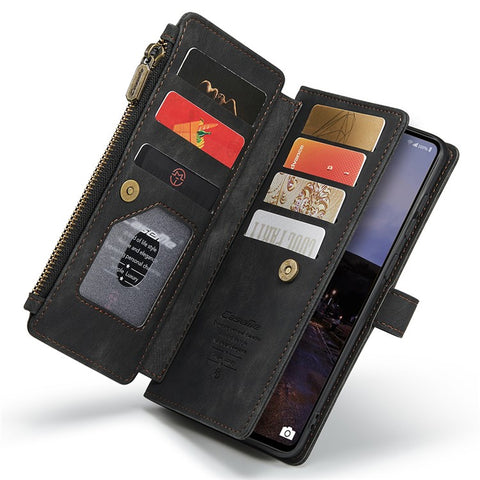 For Samsung Galaxy A33 5G Phone Cases with Strap CASEME C30 Zipper Multiple Card Holder PU Leather Cover