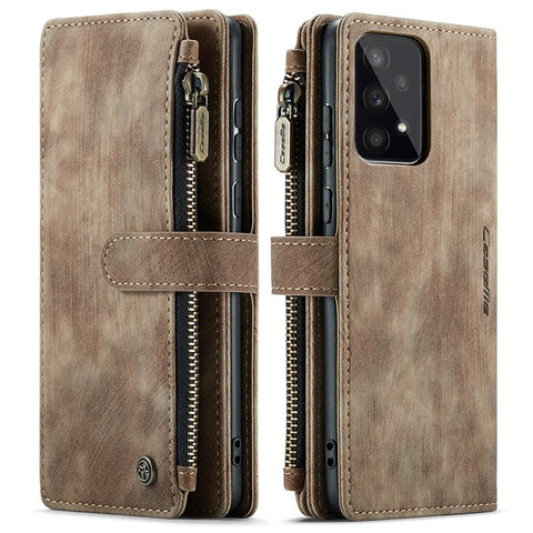 For Samsung Galaxy A33 5G Phone Cases with Strap CASEME C30 Zipper Multiple Card Holder PU Leather Cover