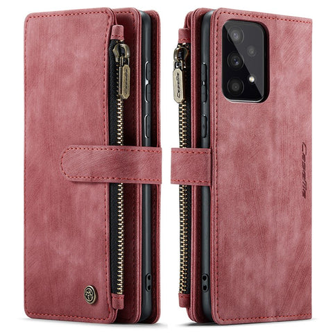 For Samsung Galaxy A33 5G Phone Cases with Strap CASEME C30 Zipper Multiple Card Holder PU Leather Cover