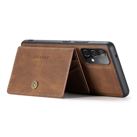 JEEHOOD For Samsung Galaxy A33 5G Leather Coated TPU Phone Case Detachable 2-in-1 Wallet Kickstand Design Protective Shell