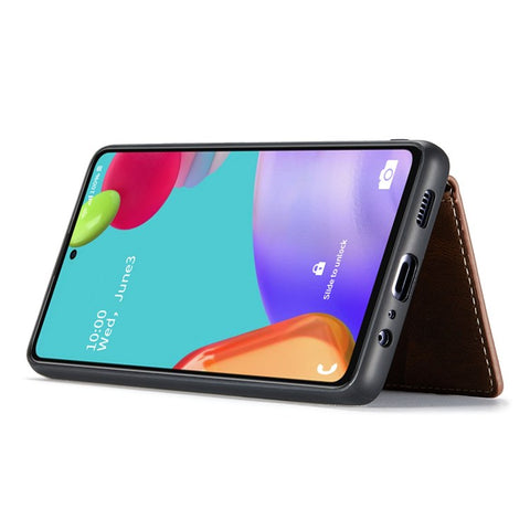 JEEHOOD For Samsung Galaxy A33 5G Leather Coated TPU Phone Case Detachable 2-in-1 Wallet Kickstand Design Protective Shell