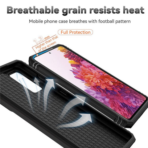 For Samsung Galaxy S20 FE 2022/S20 FE 4G/FE 5G/S20 Lite Slide Camera Protector PC + TPU Case Drop-resistant Kickstand Phone Shell