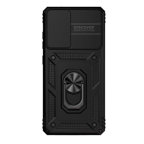 For Samsung Galaxy S20 FE 2022/S20 FE 4G/FE 5G/S20 Lite Slide Camera Protector PC + TPU Case Drop-resistant Kickstand Phone Shell