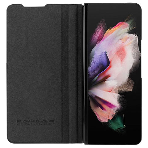 NILLKIN Qin Series for Samsung Galaxy Z Fold3 5G Pen Holder Leather Case Folio Flip Anti-Fall Cover