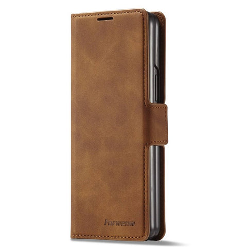 FORWENW for Samsung Galaxy Z Fold3 5G Fantasy Series Skin-touch PU Leather Well-protected Cover Anti-drop Cell Phone Stand Wallet Case
